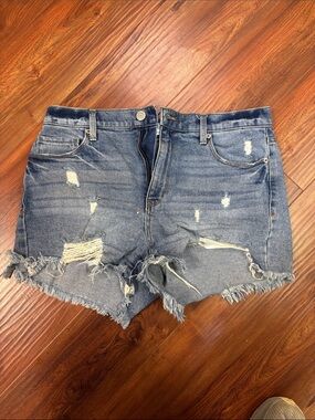 Mudd Distressed Denim Cutoff Shorts - Blue